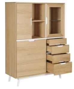 Hellin Vitrines Vitrine Nordique En Bois -Vaisseliers Soldes Magasin vitrine nordique en bois 2