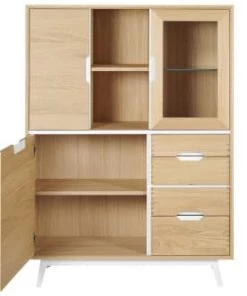 Hellin Vitrines Vitrine Nordique En Bois -Vaisseliers Soldes Magasin vitrine nordique en bois 3