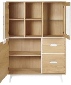 Hellin Vitrines Vitrine Nordique En Bois -Vaisseliers Soldes Magasin vitrine nordique en bois 5