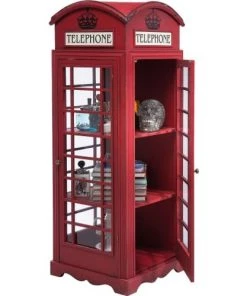 Kare Design Vitrines Vitrine Rouge Cabine Téléphonique -Vaisseliers Soldes Magasin vitrine rouge cabine telephonique 2
