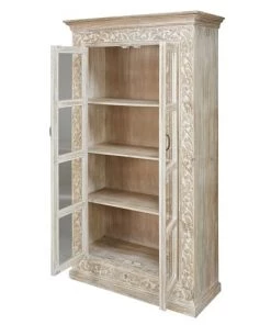 Maisons Du Monde Vitrines Vitrine Sculptée 2 Portes En Manguier Massif Blanchi -Vaisseliers Soldes Magasin vitrine sculptee 2 portes en manguier massif blanchi 1000 10 21 165743 3