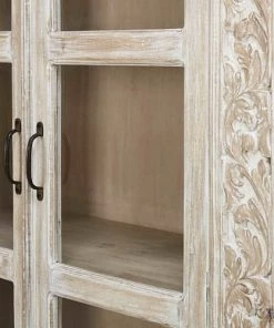 Maisons Du Monde Vitrines Vitrine Sculptée 2 Portes En Manguier Massif Blanchi -Vaisseliers Soldes Magasin vitrine sculptee 2 portes en manguier massif blanchi 1000 10 21 165743 4