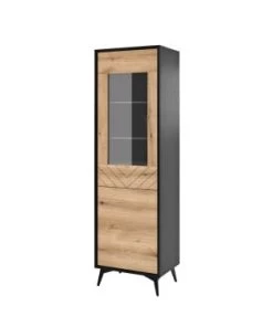 Best Mobilier Vitrines Vitrine Style Industriel 54 Cm Noir / Bois
