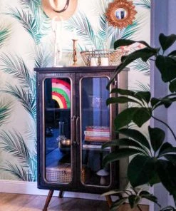 Dutchbone Vitrines Vitrine Style Industriel En Métal Noir Patiné -Vaisseliers Soldes Magasin vitrine style industriel en metal noir patine 4