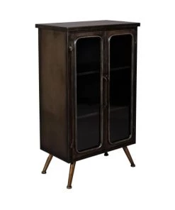 Dutchbone Vitrines Vitrine Style Industriel En Métal Noir Patiné -Vaisseliers Soldes Magasin vitrine style industriel en metal noir patine 5