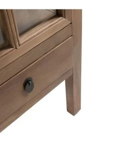 Calicosy Vaisseliers Vitrine Vaisselier Bois/Verre Naturel - Marron -Vaisseliers Soldes Magasin vitrine vaisselier bois verre naturel marron 4