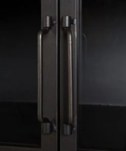 Drawer Vitrines Vitrine Vintage Effet Bois Et Métal -Vaisseliers Soldes Magasin vitrine vintage effet bois et metal 3